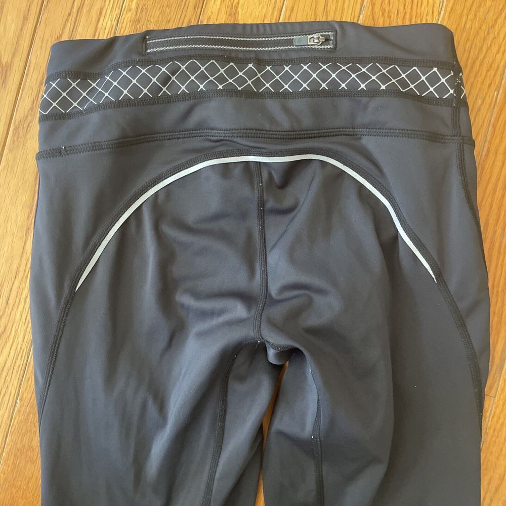 Athleta Miles Compression Stretch‎ Legging Pants Size XS Reflective black White - Picture 6 of 10